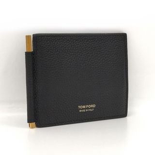 トムフォード(TOM FORD)のTom Ford マネークリップ付き二つ折り財布 レザー ブラック(マネークリップ)