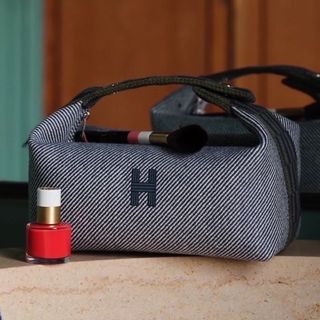 エルメス(Hermes)のブリッドアブラック ブルーアビス エルメス HERMES ポーチ バッグ(ハンドバッグ)