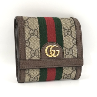 グッチ(Gucci)のGUCCI 二つ折り財布 オフィディア GG ロゴ スプリーム シェリーライン(財布)