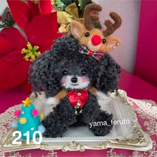 Xmas限定★ handmade♡羊毛フェルト犬♡トイプーちゃん♡ダークシルバー(ぬいぐるみ)