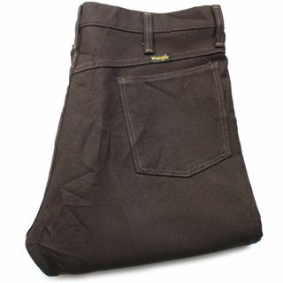 ラングラー(Wrangler)の90s USA製 Wranglerラングラー 82BN ランチャードレスジーンズ ポリエステルパンツ ブラウン w36 L30★11 スタプレ ビンテージ フレア(スラックス)