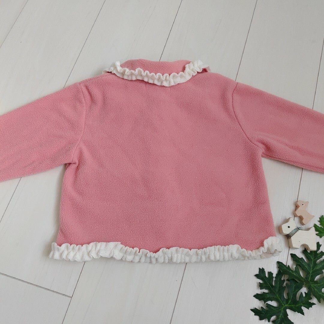 ベビー 90cm フリルアウター ピンク キッズ/ベビー/マタニティのキッズ服女の子用(90cm~)(ジャケット/上着)の商品写真