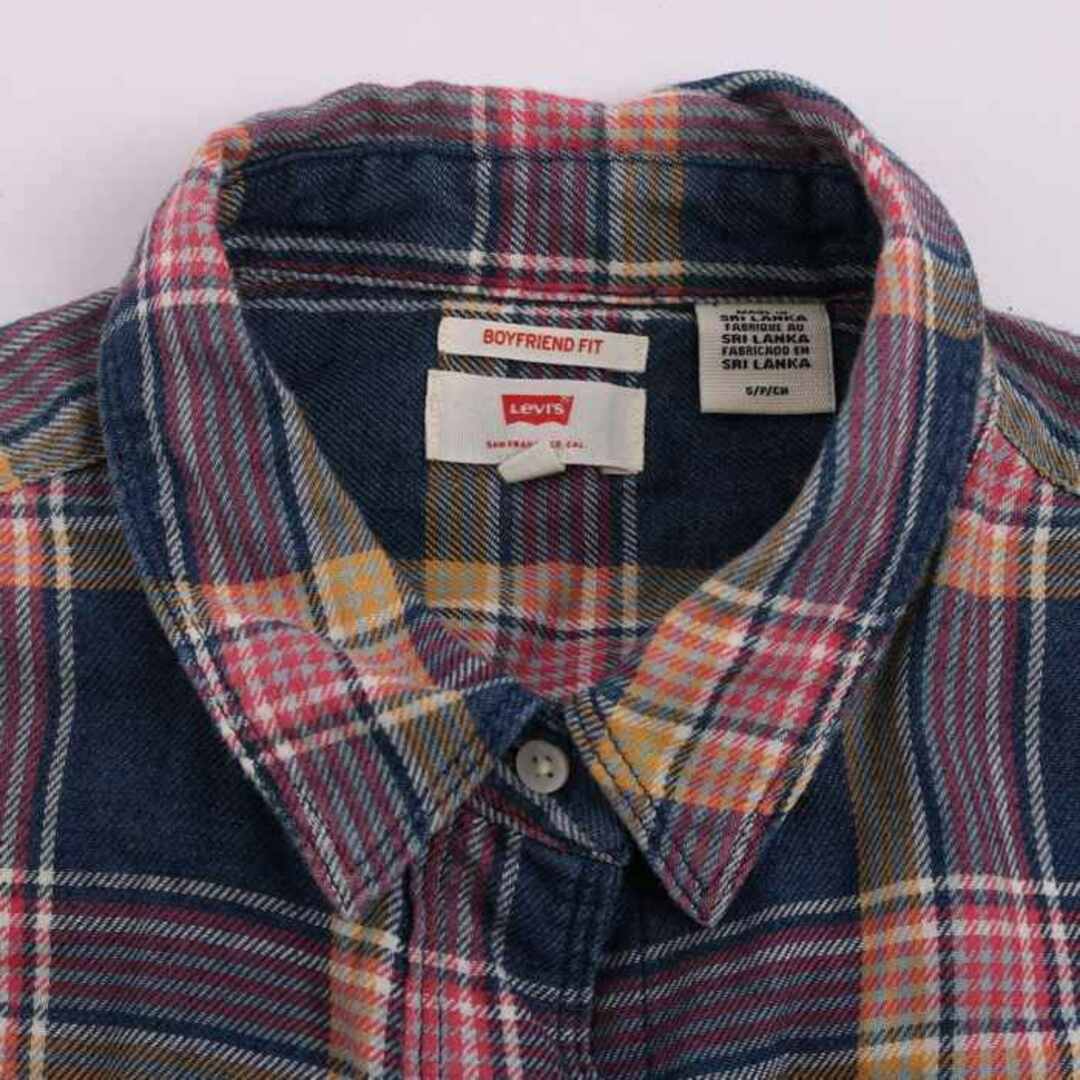 Levi's(リーバイス)のリーバイス ネルシャツ 長袖 コットン100% トップス  レディース Sサイズ ネイビー Levi's レディースのトップス(シャツ/ブラウス(長袖/七分))の商品写真