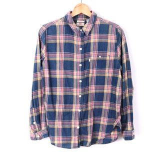 リーバイス(Levi's)のリーバイス ネルシャツ 長袖 コットン100% トップス  レディース Sサイズ ネイビー Levi's(シャツ/ブラウス(長袖/七分))