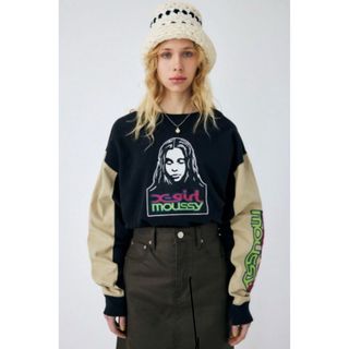 エックスガール(X-girl)のXG FACE LS Tシャツ　x-girl moussy コラボ(Tシャツ(長袖/七分))