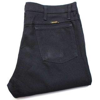 ラングラー(Wrangler)の00s メキシコ製 Wranglerラングラー 82BK ランチャードレスジーンズ ポリエステルパンツ ブラック w34★38 スタプレ オールド フレア(スラックス)