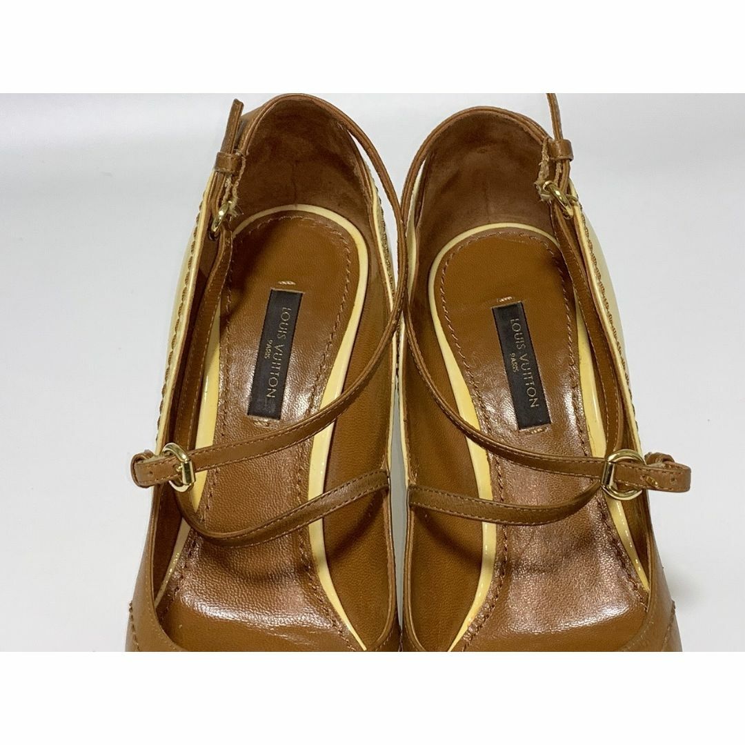 LOUIS VUITTON(ルイヴィトン)のルイヴィトン 35≒22cm パンプス ブラウン・ベージュ jtu レディースの靴/シューズ(ハイヒール/パンプス)の商品写真