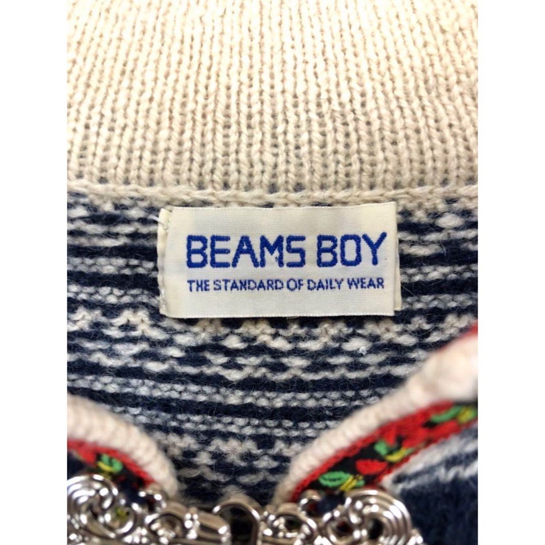 BEAMS BOY(ビームスボーイ)のBEAMS BOY　チロリアンセーター　レディスM　オフホワイト✕ネイビー レディースのトップス(ニット/セーター)の商品写真