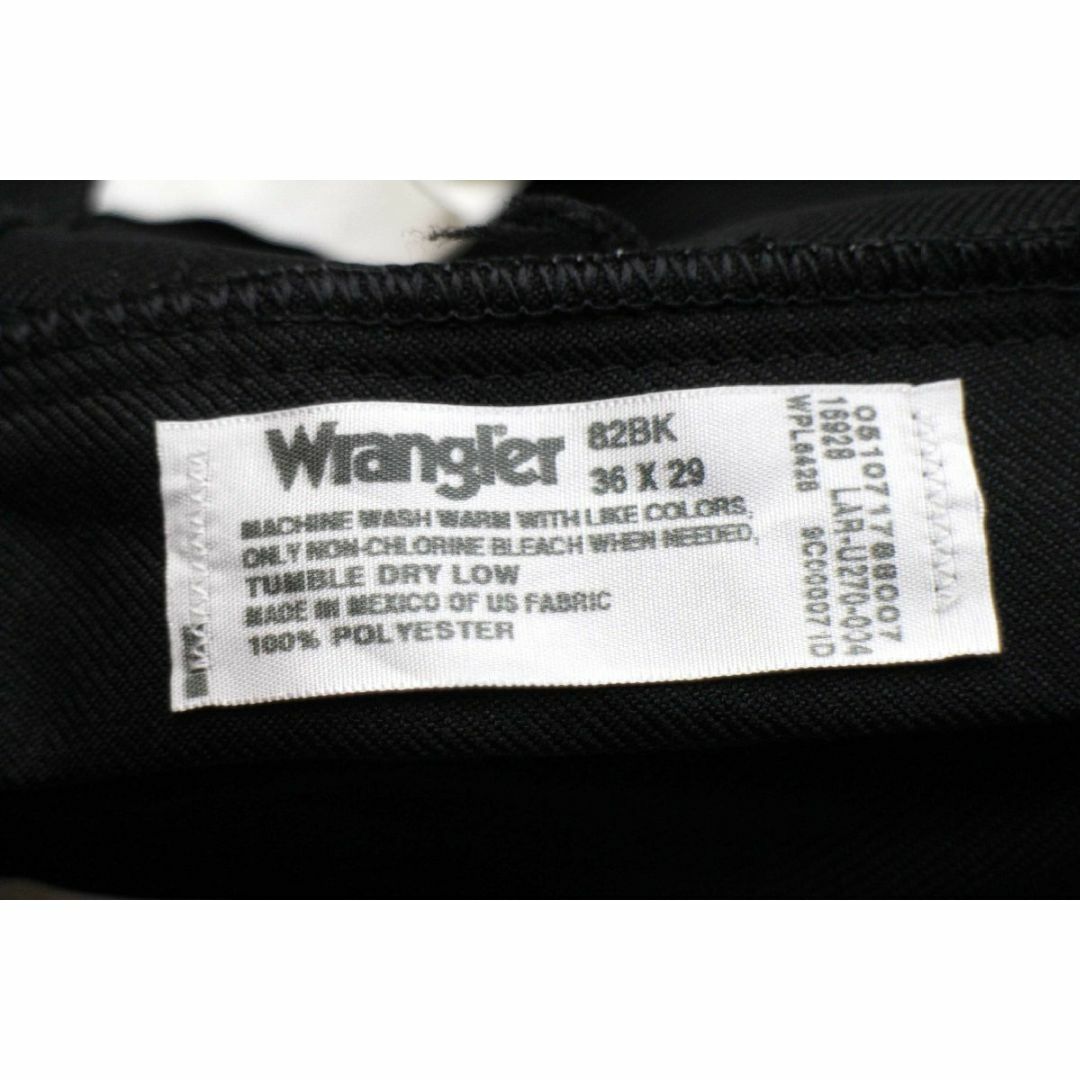 Wrangler(ラングラー)の00s メキシコ製 Wranglerラングラー 82BK ランチャードレスジーンズ ポリエステルパンツ ブラック w36★43 スタプレ オールド フレア メンズのパンツ(スラックス)の商品写真