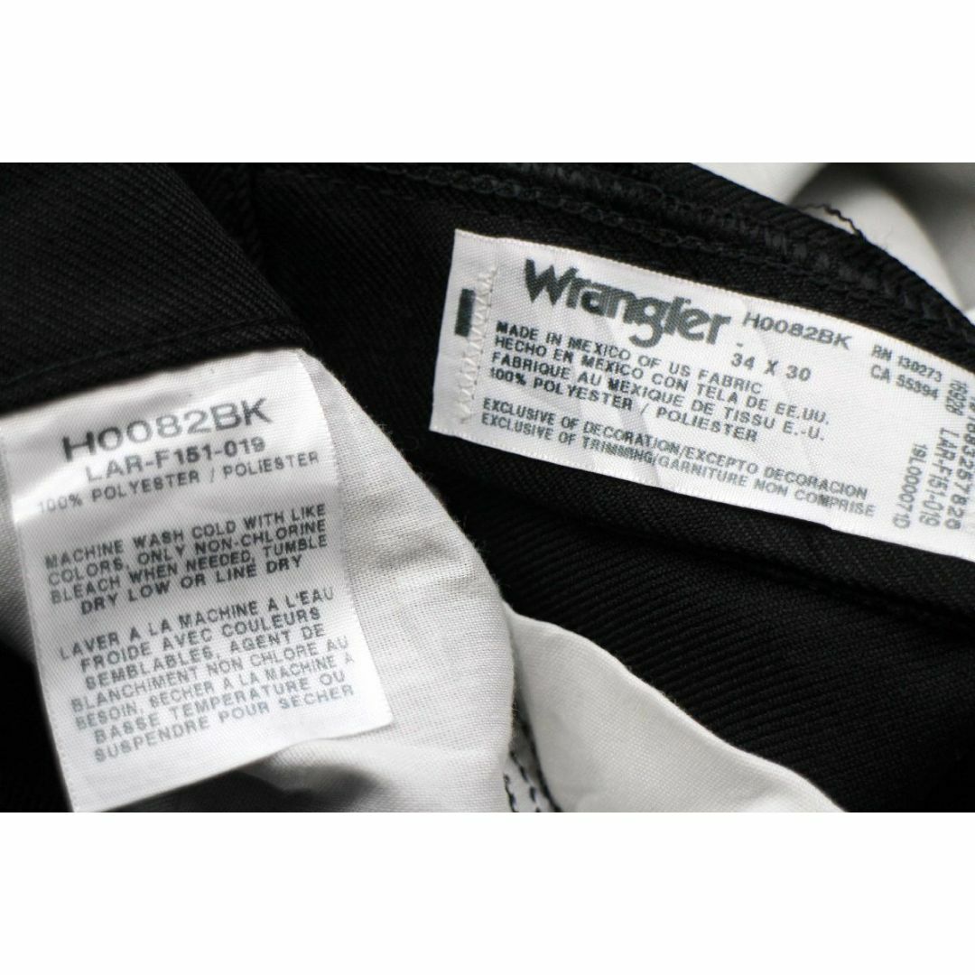 Wrangler(ラングラー)のメキシコ製 Wranglerラングラー 82BK ランチャードレスジーンズ ポリエステルパンツ ブラック w34★39 スタプレ オールド フレア メンズのパンツ(スラックス)の商品写真
