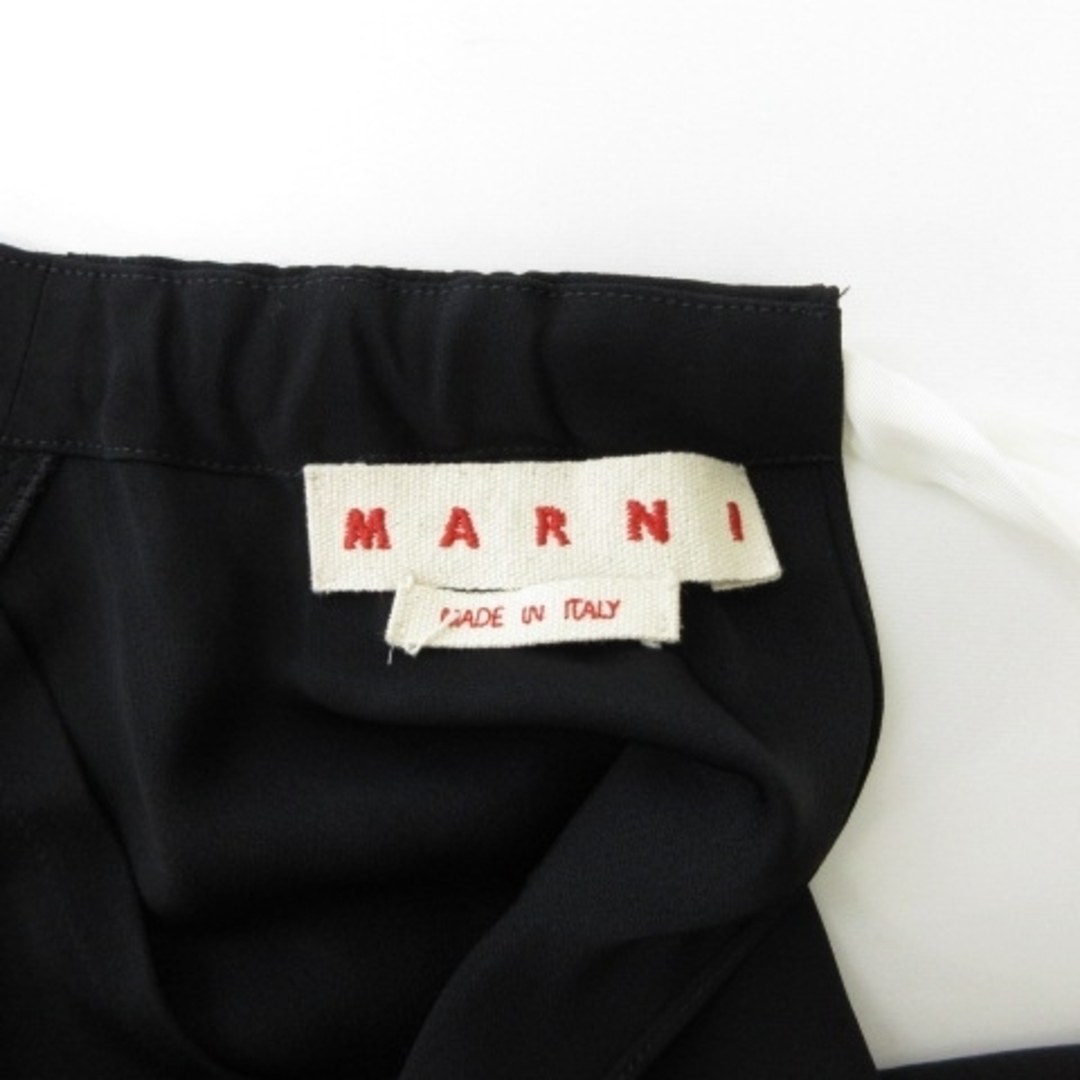 Marni(マルニ)のマルニ MARNI ボウタイ カットソー ブラウス 長袖 黒 ブラック 白 38 レディースのトップス(カットソー(長袖/七分))の商品写真