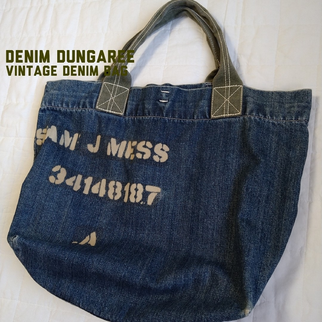 DENIM DUNGAREE - DENIM DUNGAREE 染め抜きロゴデニムトート