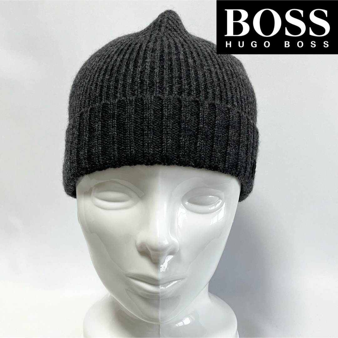 HUGO BOSS(ヒューゴボス)の【新品】大谷翔平選手愛用ブランドHUGO BOSSヒューゴボスロゴニットキャップ メンズの帽子(ニット帽/ビーニー)の商品写真