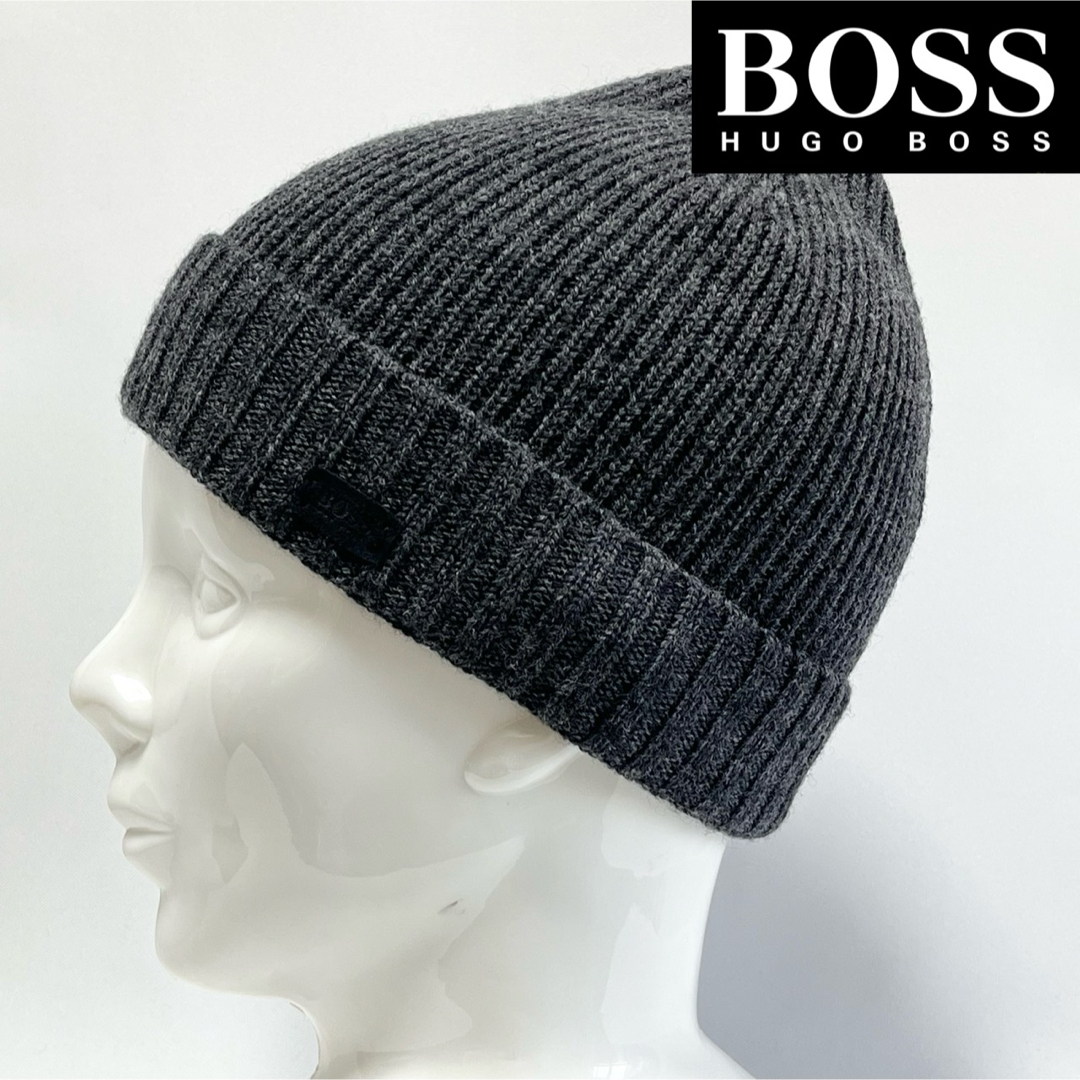 HUGO BOSS(ヒューゴボス)の【新品】大谷翔平選手愛用ブランドHUGO BOSSヒューゴボスロゴニットキャップ メンズの帽子(ニット帽/ビーニー)の商品写真