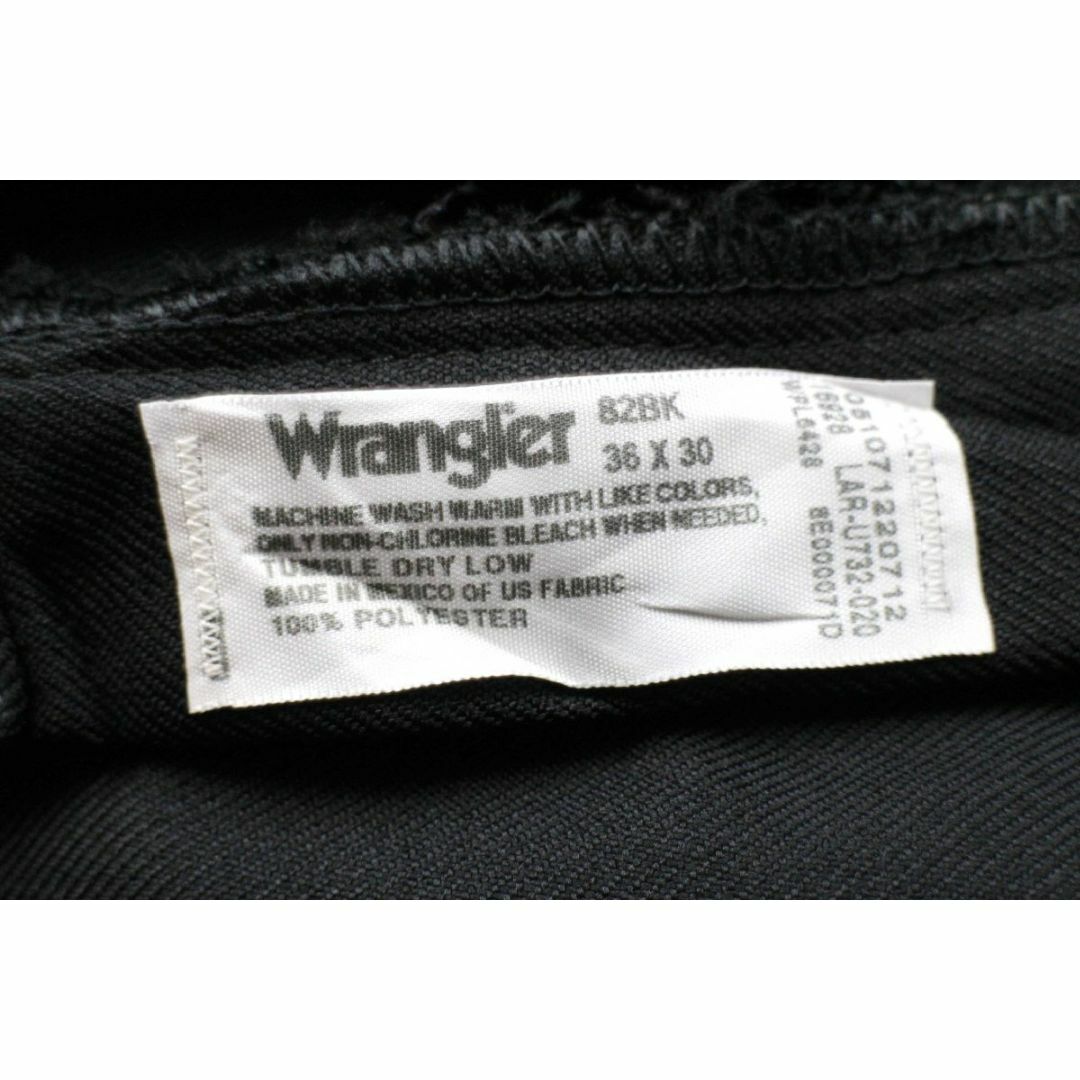 Wrangler(ラングラー)の00s メキシコ製 Wranglerラングラー 82BK ランチャードレスジーンズ ポリエステルパンツ ブラック w36 L30★46 スタプレ オールド フレア メンズのパンツ(スラックス)の商品写真