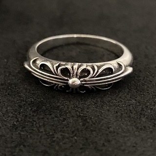 真鍮素材  シルバー 色 ベイビークラシック フローラルクロスリング(リング(指輪))