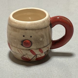 クリスマス　雪だるまマグカップ 陶器(グラス/カップ)