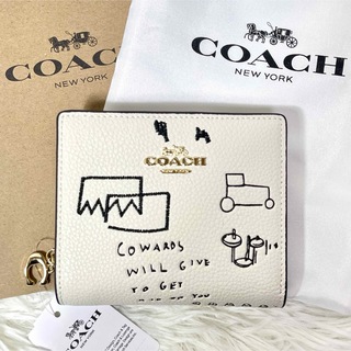 コーチ(COACH)の新品タグ付き✨COACH コーチ　バスキア　コラボ　二つ折り財布　アイボリー(財布)