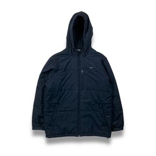 NIKE - 00s Y2K NIKE ヴィンテージフーデッド中綿ジャケット ブラック