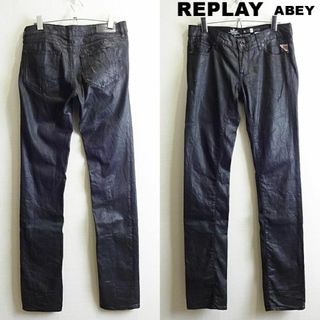 リプレイ(Replay)のリプレイ　ABEY　W78cm　スリムデニム　ストレッチ　ブラックコーティング(デニム/ジーンズ)