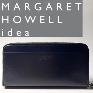 マーガレットハウエル(MARGARET HOWELL)のマーガレットハウエルアイデア ラウンドチャック ブラック 人気 シンプルデザイン(長財布)