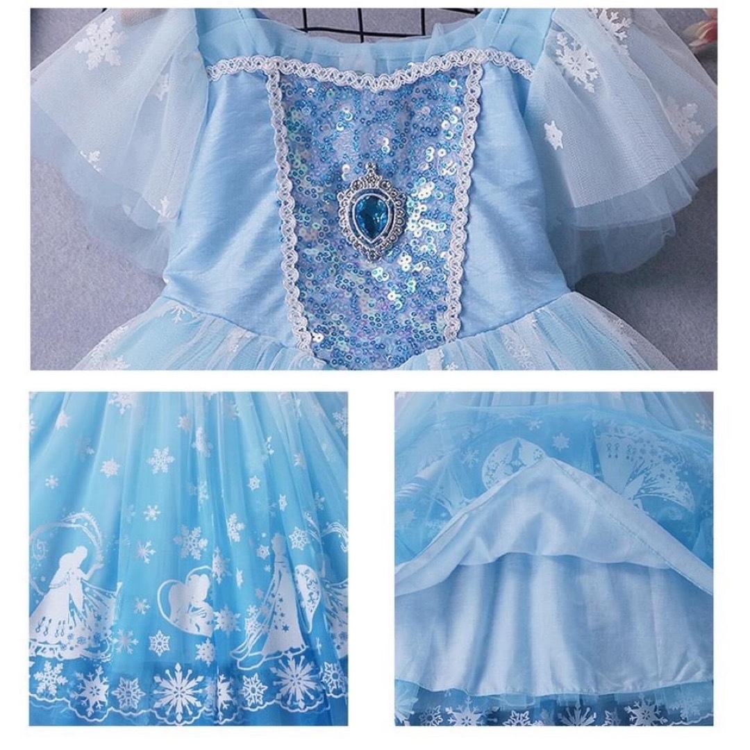 ♡ ライトブルー ドレス ♡ 130 プリンセス 可愛い キッズ コスプレ 人気 キッズ/ベビー/マタニティのキッズ服女の子用(90cm~)(ドレス/フォーマル)の商品写真