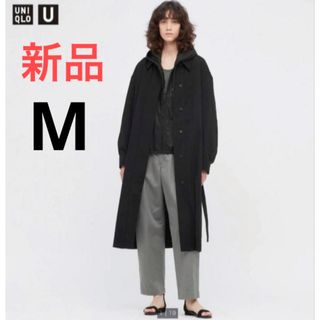 ユニクロ(UNIQLO)の新品　ユニクロ　ユー　シャツコート＋　Mサイズ　ブラック(ロングコート)