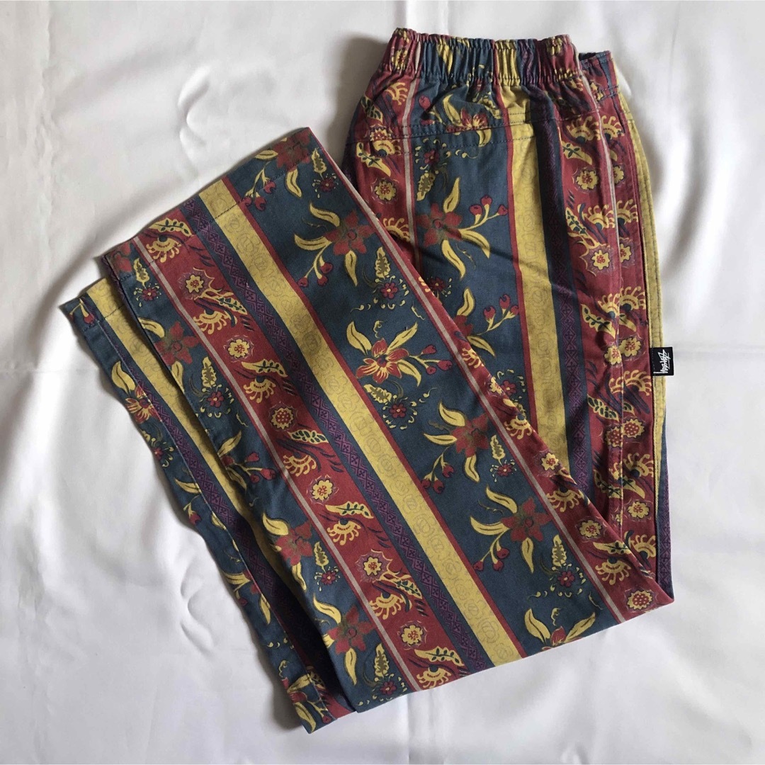 STUSSY(ステューシー)の美品 Stussy Fleur Stripe Beach Pants Sサイズ メンズのパンツ(その他)の商品写真