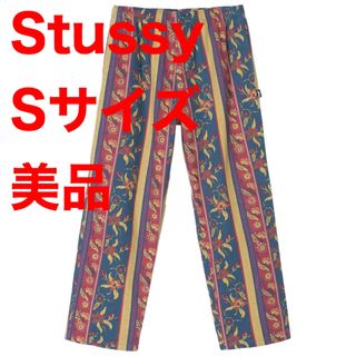 ステューシー(STUSSY)の美品 Stussy Fleur Stripe Beach Pants Sサイズ(その他)