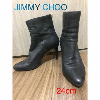 ジミーチュウ(JIMMY CHOO)のJIMMY CHOO ブラック× レザー ショートブーツ(ブーツ)