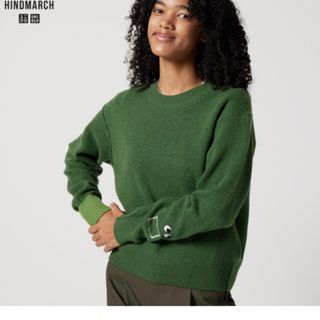 ユニクロ(UNIQLO)のアニヤハインドマーチ ユニクロ　Ｓ　グリーン(ニット/セーター)