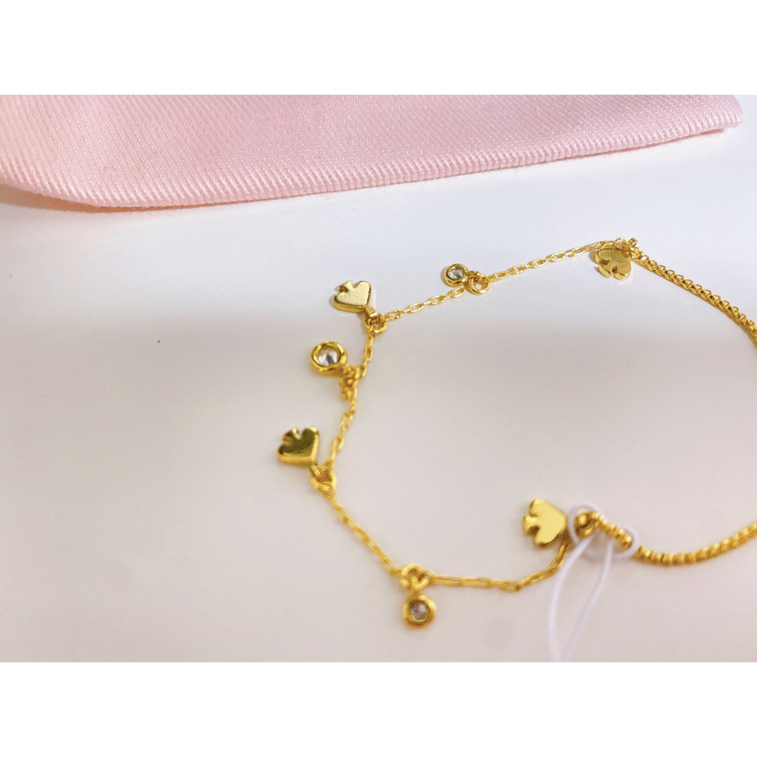 kate spade new york(ケイトスペードニューヨーク)のKate spade new york ゴールドブレスレット　ダイヤモンド巾着袋 レディースのアクセサリー(ブレスレット/バングル)の商品写真