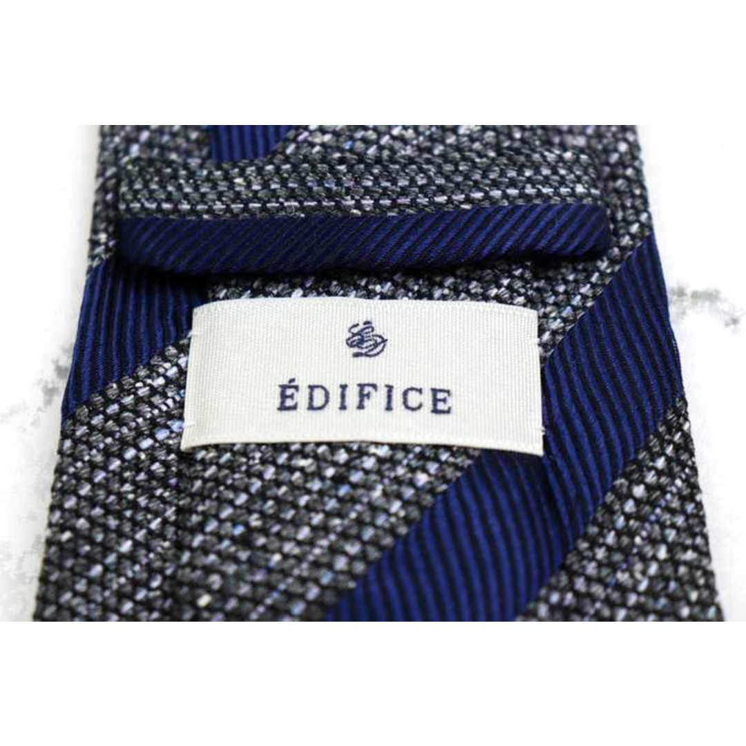 EDIFICE(エディフィス)のエディフィス ブランド ネクタイ シルク ストライプ柄 メンズ ネイビー EDIFICE メンズのファッション小物(ネクタイ)の商品写真