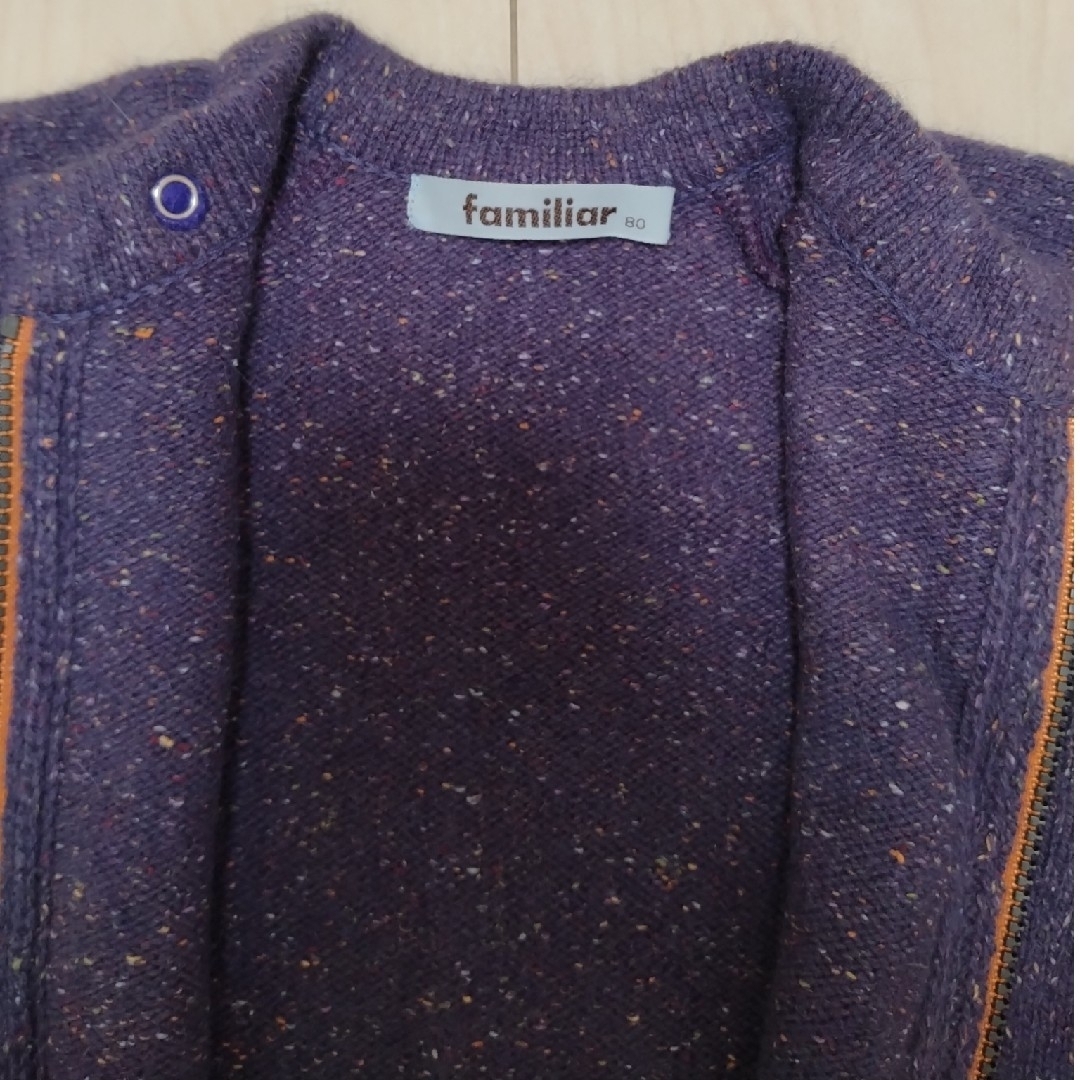 familiar(ファミリア)の「familiar」ニットジャケット(size 80) キッズ/ベビー/マタニティのベビー服(~85cm)(ニット/セーター)の商品写真