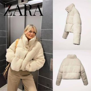 レディースZARA キルティングボア生地ジャケット