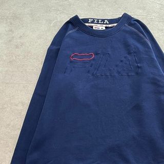 フィラ(FILA)のFILA　フィラ　ブランドロゴ　デカロゴ　スウェット　古着　ネイビー　M(スウェット)