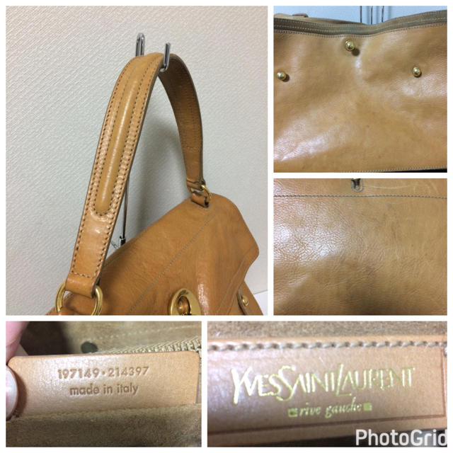 イヴ サンローラン　ミューズ　YSL　キャメル　ショルダーバック