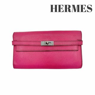 エルメス(Hermes)のエルメス ケリーウォレット 長財布 刻印□N ピンク  シルバー レディース(財布)