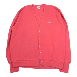 ラコステ(LACOSTE)のLACOSTE ラコステ 2XL XXL USA製 ワニ ロゴ パッチ カーディガン ピンク系 2X【中古】(カーディガン)