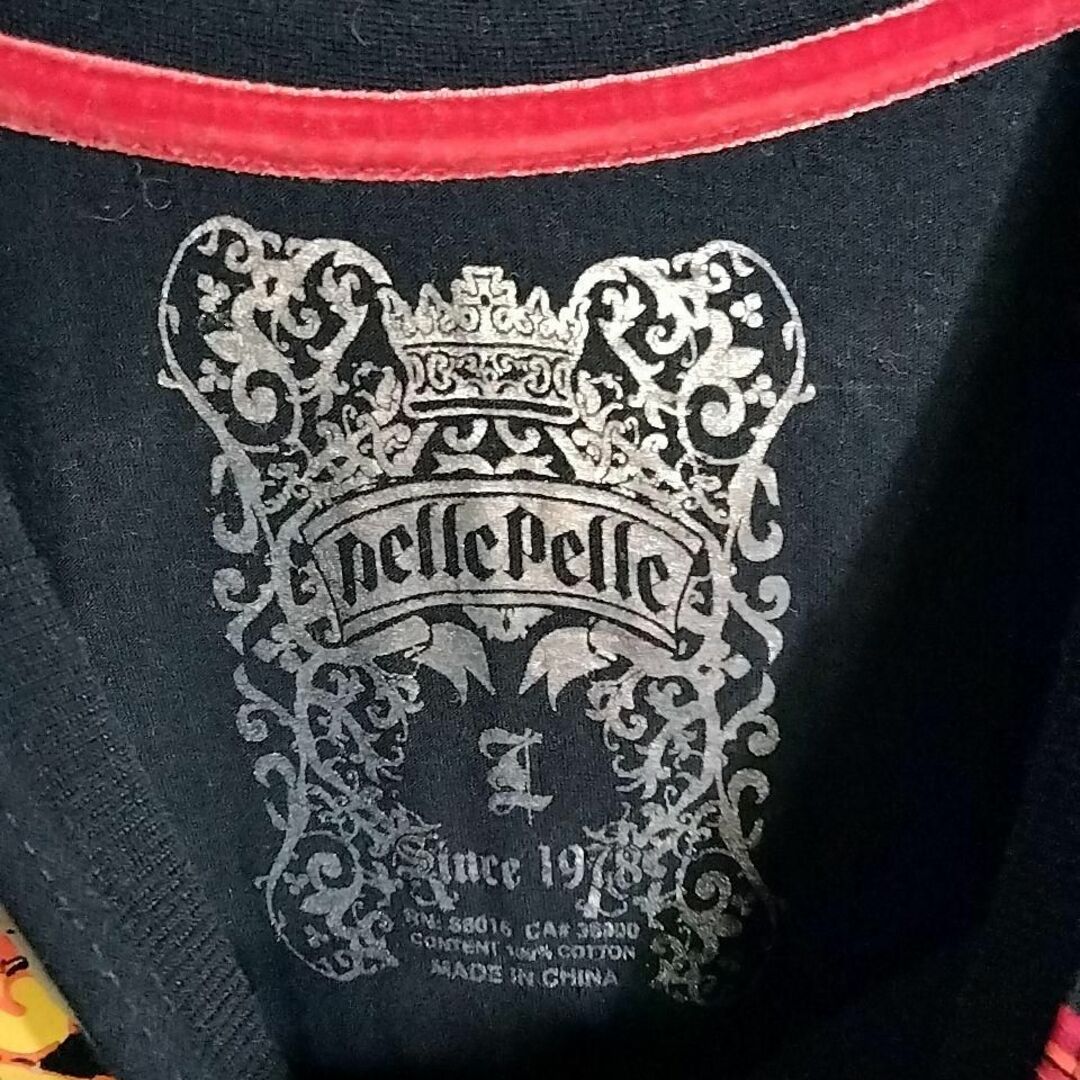 PELLE PELLE(ペレペレ)の【美品】PELLEPELLE ペレペレ デザインTシャツ ビジュー 個性的 メンズのトップス(Tシャツ/カットソー(半袖/袖なし))の商品写真