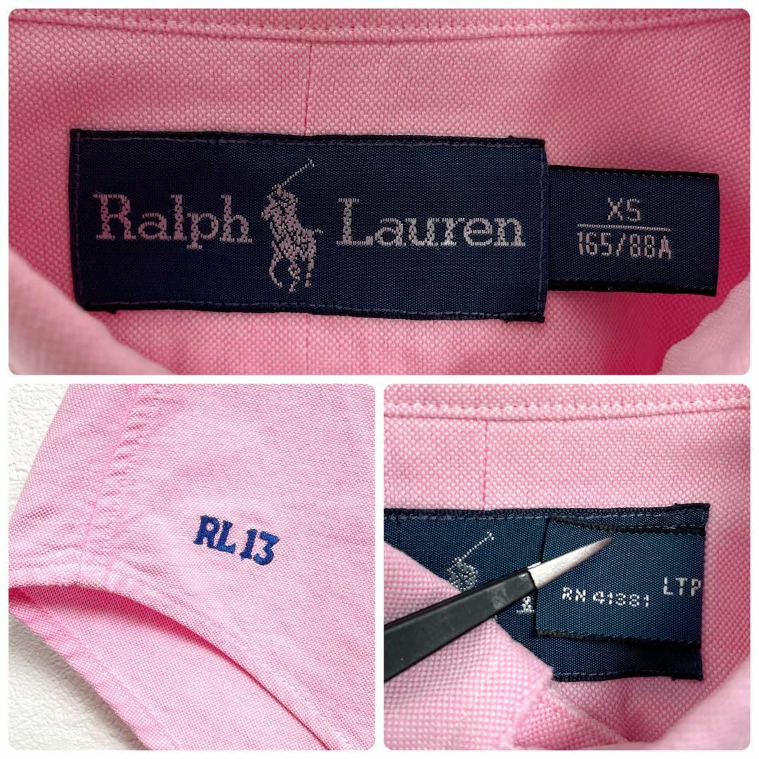 POLO RALPH LAUREN(ポロラルフローレン)の激レア　ポロラルフローレン　ポロベア　刺繍　ボタンダウン　長袖シャツ　ピンク メンズのトップス(シャツ)の商品写真