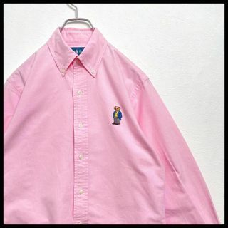 ポロラルフローレン(POLO RALPH LAUREN)の激レア　ポロラルフローレン　ポロベア　刺繍　ボタンダウン　長袖シャツ　ピンク(シャツ)