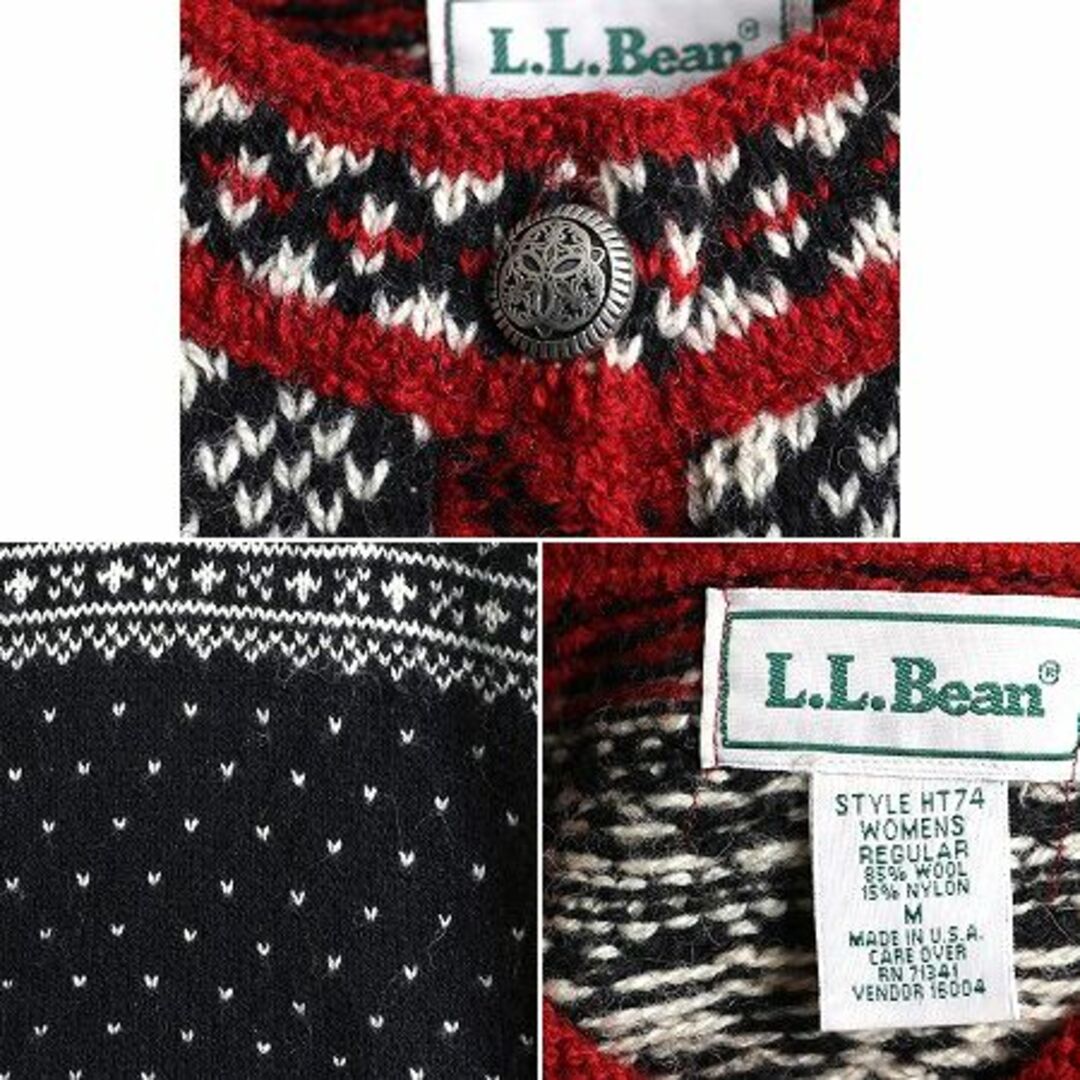 パリコレクション USA製 90s - L.L.Bean LLビーン ウールニット ノルディック 女性用