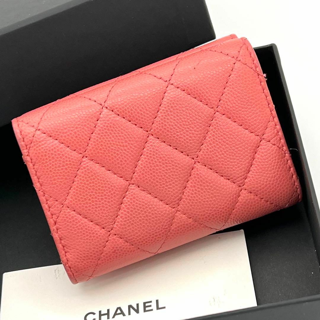 CHANEL 三つ折り財布 希少 ピンク-