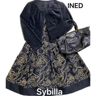 シビラ(Sybilla)の美品　コーディネート販売　シビラのブラックドレスとイネドのブラックボレロ　M (ミディアムドレス)