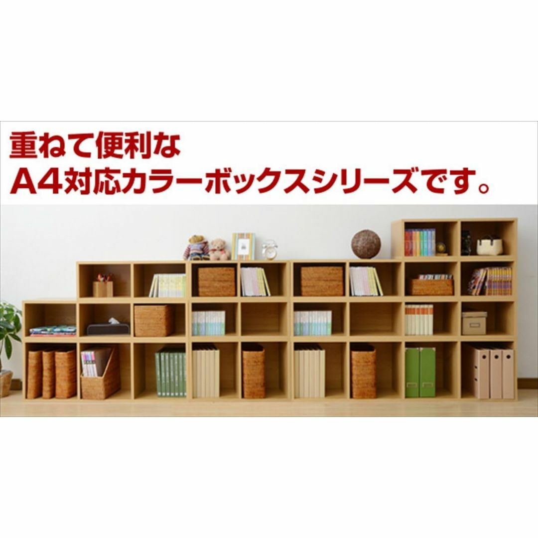 [山善] 棚 本棚 カラーボックス A4ファイル対応 2段 スリム 幅25×奥行 インテリア/住まい/日用品の収納家具(その他)の商品写真