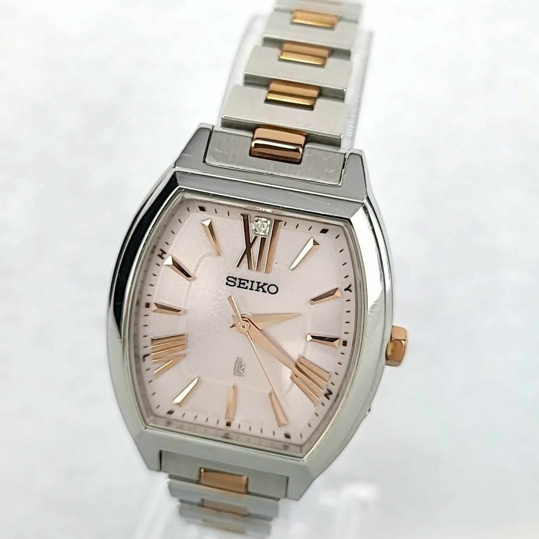 SEIKO - ◇【美品】SEIKO ルキア 1Pダイヤ トノー ローマン ピンク文字