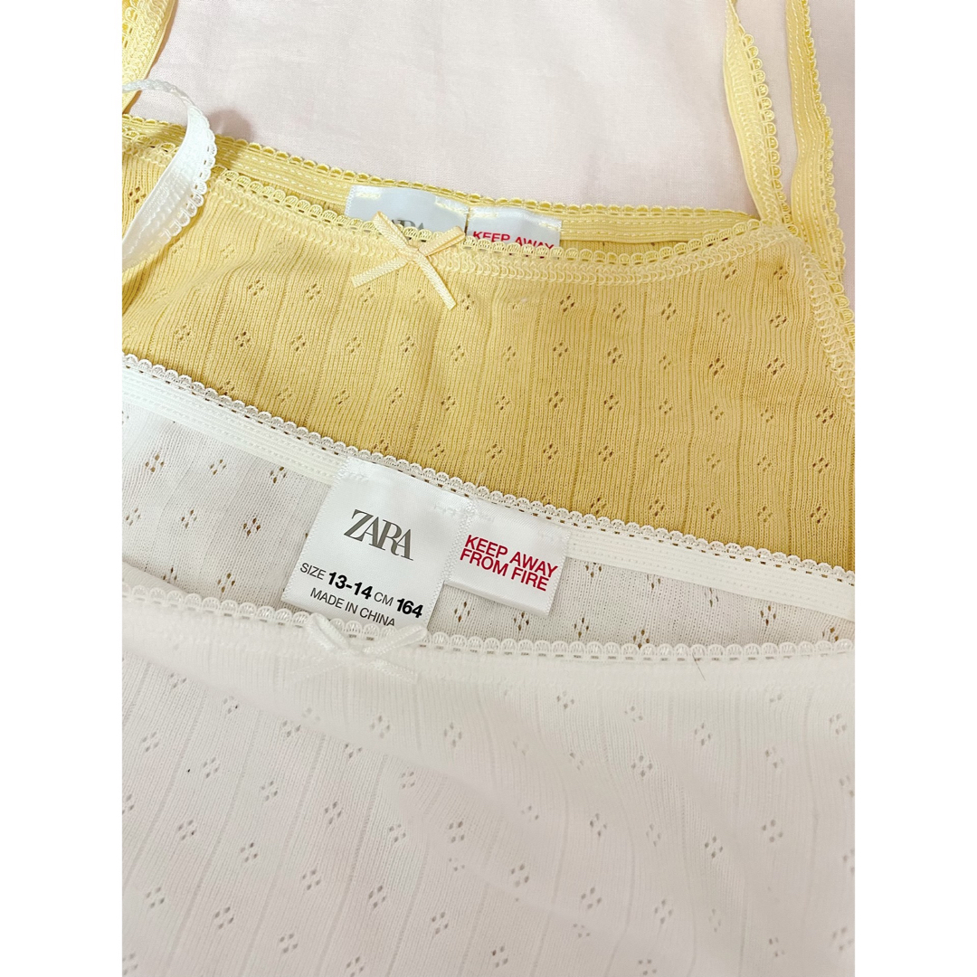 ZARA KIDS(ザラキッズ)のZARA kids 164cm リボンキャミソール　２枚セット レディースのトップス(キャミソール)の商品写真