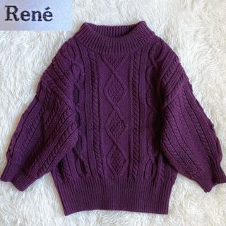 René - ルネ 5分袖ニット ビジューファスナーの通販 by ribbon