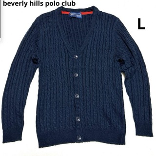 ビバリーヒルズポロクラブ(BEVERLY HILLS POLO CLUB（BHPC）)のbeverly hills polo club カーディガン　ネイビー　L(カーディガン)